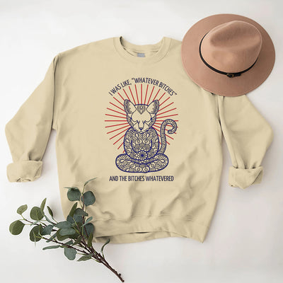 Olivenorma WHATEVER BIT*HES Meditation Inspiritual Langarm-Sweatshirt mit Rundhalsausschnitt - image 1