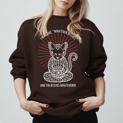 Olivenorma WHATEVER BIT*HES Meditation Inspiritual Langarm-Sweatshirt mit Rundhalsausschnitt - Braun - 2XL - image 9
