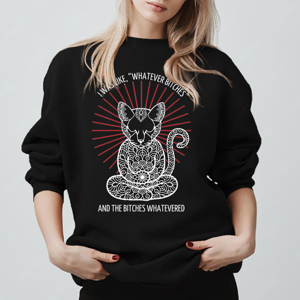 Olivenorma WHATEVER BIT*HES Meditation Inspiritual Langarm-Sweatshirt mit Rundhalsausschnitt - Schwarz - 2XL - image 5