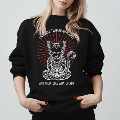 Olivenorma WHATEVER BIT*HES Meditation Inspiritual Langarm-Sweatshirt mit Rundhalsausschnitt - Schwarz - 2XL - image 5