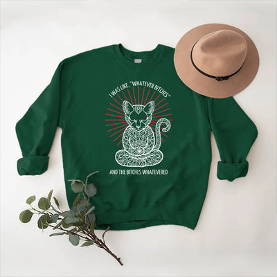 Olivenorma WHATEVER BIT*HES Meditation Inspiritual Langarm-Sweatshirt mit Rundhalsausschnitt - image 14