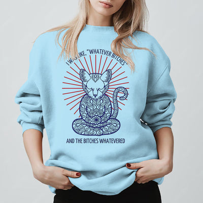 Olivenorma WHATEVER BIT*HES Meditation Inspiritual Langarm-Sweatshirt mit Rundhalsausschnitt - Blau - 2XL - image 15