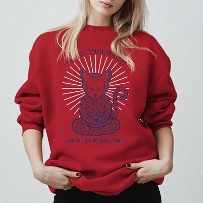 Olivenorma WHATEVER BIT*HES Meditation Inspiritual Langarm-Sweatshirt mit Rundhalsausschnitt - Rot - 2XL - image 11