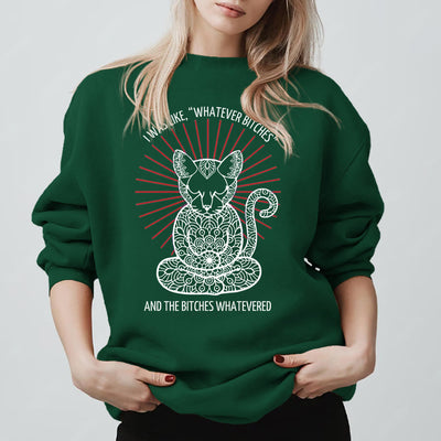 Olivenorma WHATEVER BIT*HES Meditation Inspiritual Langarm-Sweatshirt mit Rundhalsausschnitt - Grün - 2XL - image 13