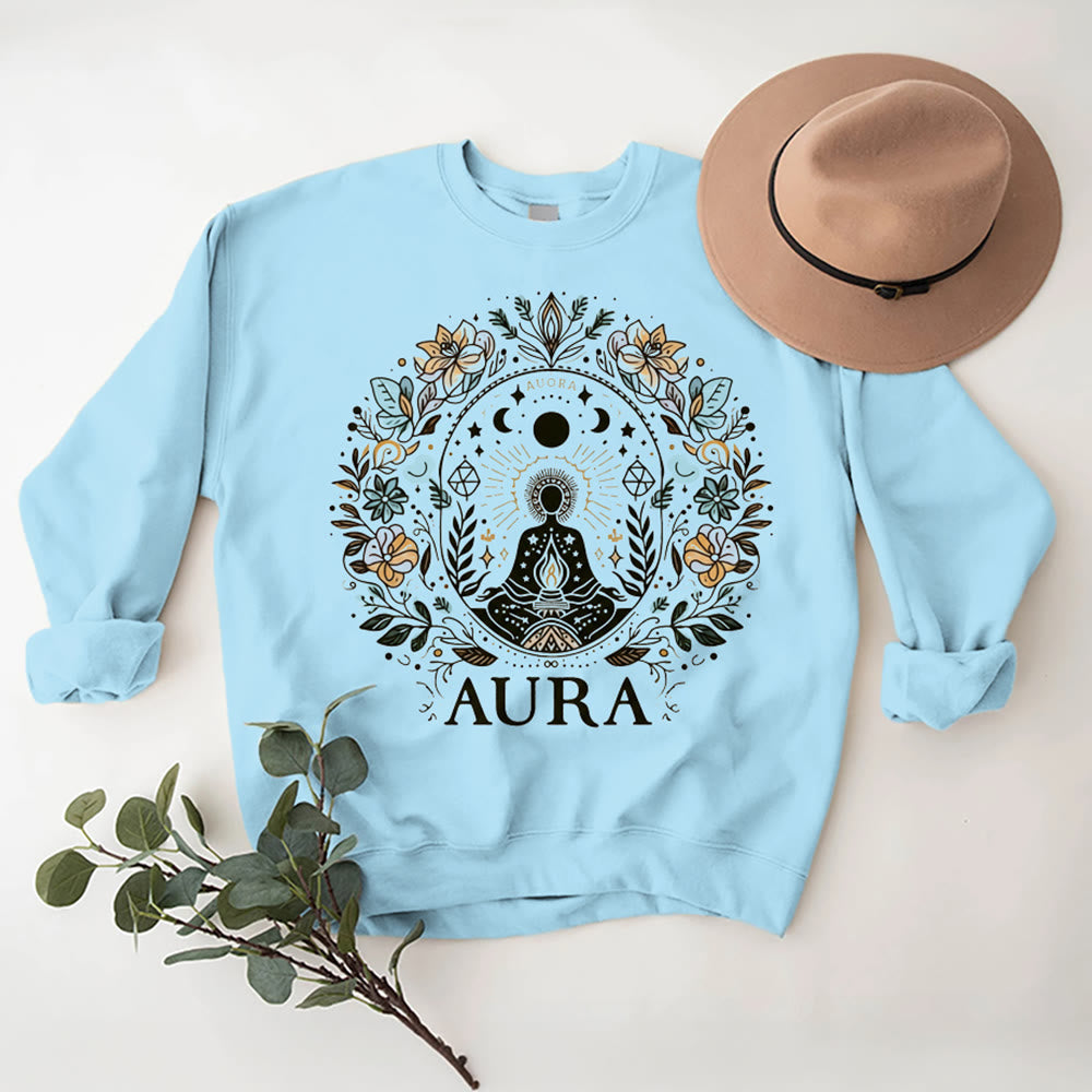 Olivenorma AURA Meditations-Sweatshirt, langärmelig, Fleece, Rundhalsausschnitt - image 8