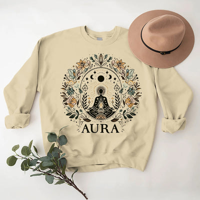 Olivenorma AURA Meditations-Sweatshirt, langärmelig, Fleece, Rundhalsausschnitt - image 6