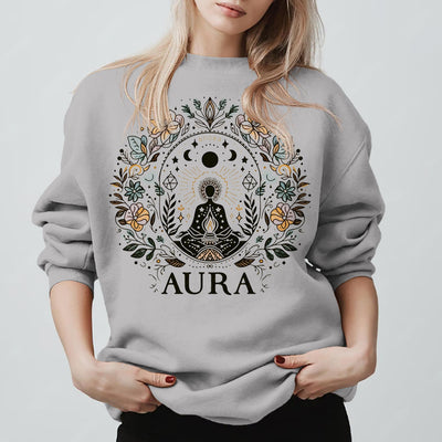 Olivenorma AURA Meditations-Sweatshirt, langärmelig, Fleece, Rundhalsausschnitt - Grau - 2XL - image 3