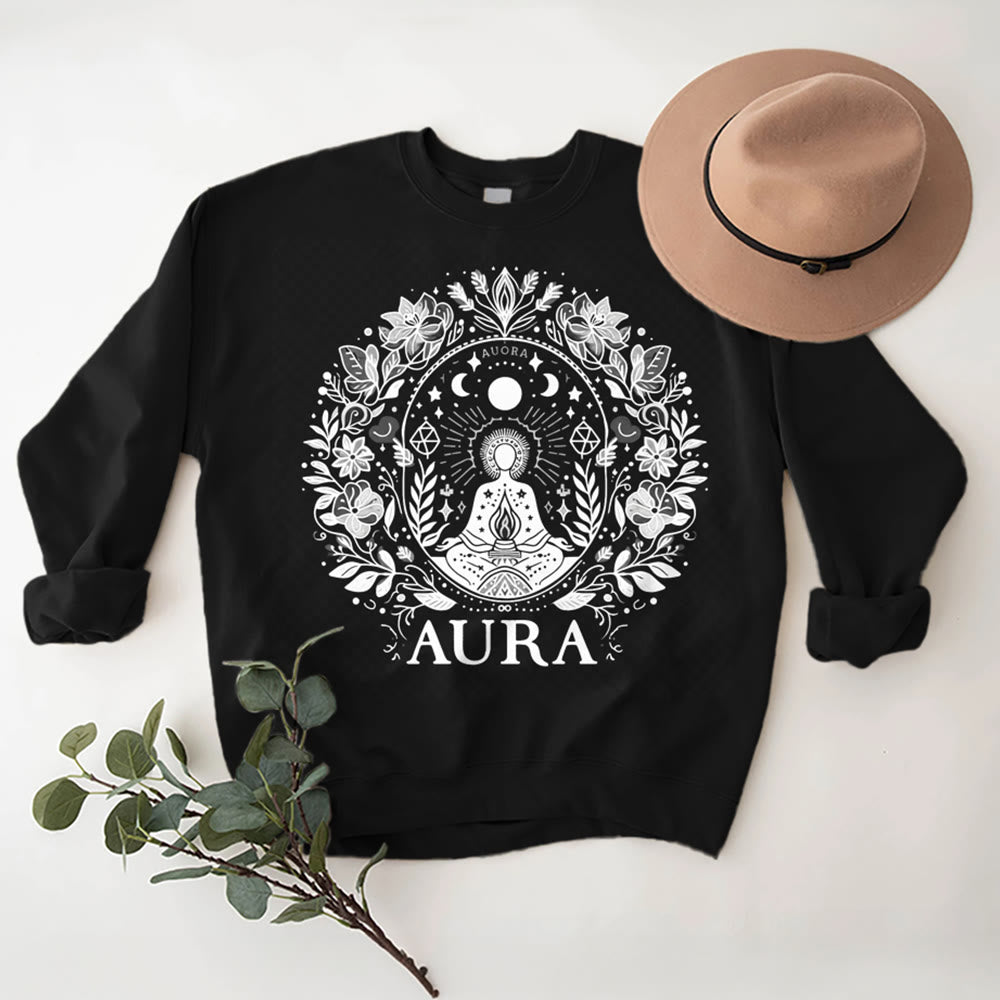 Olivenorma AURA Meditations-Sweatshirt, langärmelig, Fleece, Rundhalsausschnitt - image 14