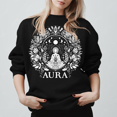 Olivenorma AURA Meditations-Sweatshirt, langärmelig, Fleece, Rundhalsausschnitt - Schwarz - 2XL - image 13