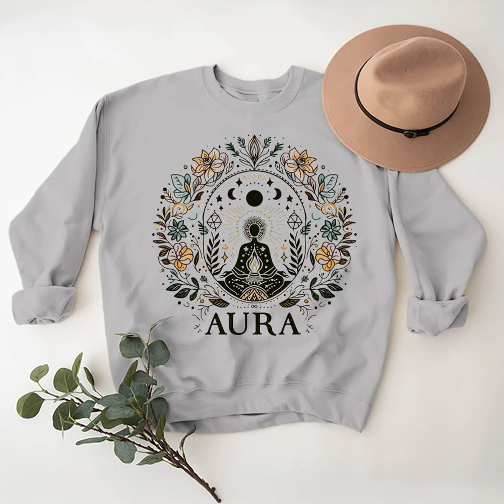 Olivenorma AURA Meditations-Sweatshirt, langärmelig, Fleece, Rundhalsausschnitt - image 4