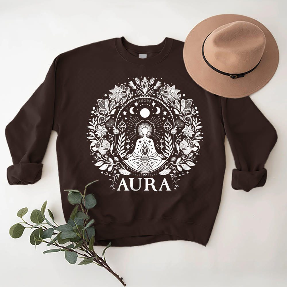 Olivenorma AURA Meditations-Sweatshirt, langärmelig, Fleece, Rundhalsausschnitt - image 16
