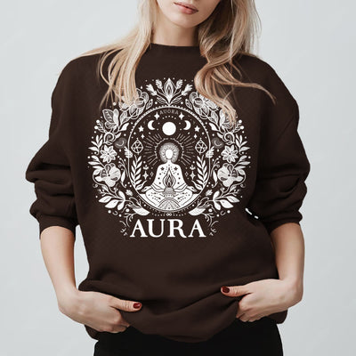 Olivenorma AURA Meditations-Sweatshirt, langärmelig, Fleece, Rundhalsausschnitt - Braun - 2XL - image 15
