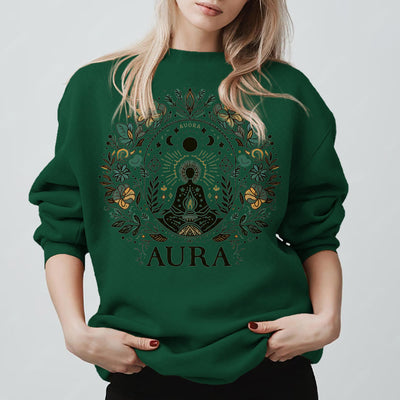 Olivenorma AURA Meditations-Sweatshirt, langärmelig, Fleece, Rundhalsausschnitt - Grün - 2XL - image 11