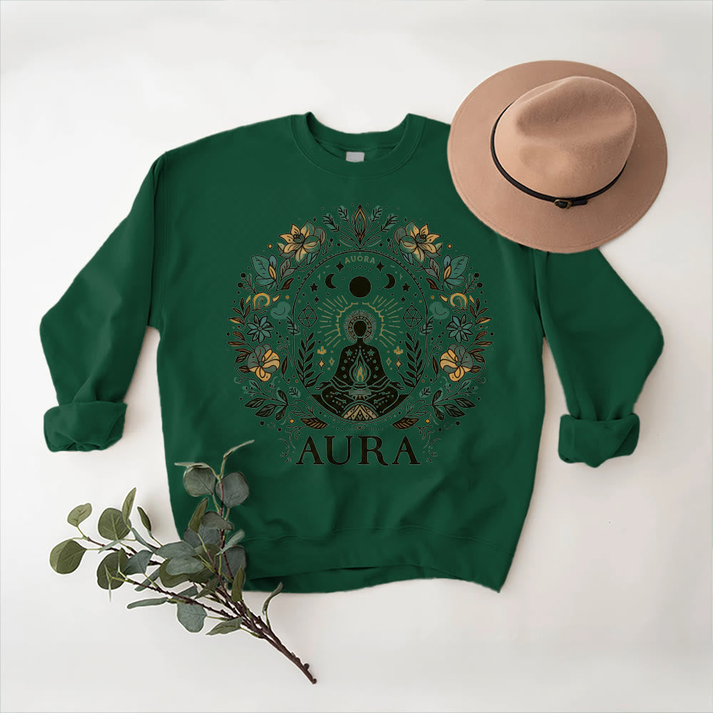 Olivenorma AURA Meditations-Sweatshirt, langärmelig, Fleece, Rundhalsausschnitt - image 12