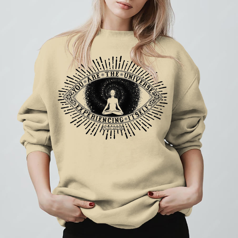 Olivenorma DU BIST DAS UNIVERSUM... Motto Inspiritual Fleece Sweatshirt - Hellgelb - 2XL - image 0