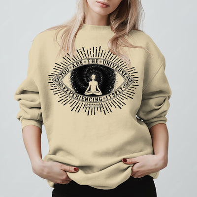 Olivenorma DU BIST DAS UNIVERSUM... Motto Inspiritual Fleece Sweatshirt - Hellgelb - 2XL - image 0