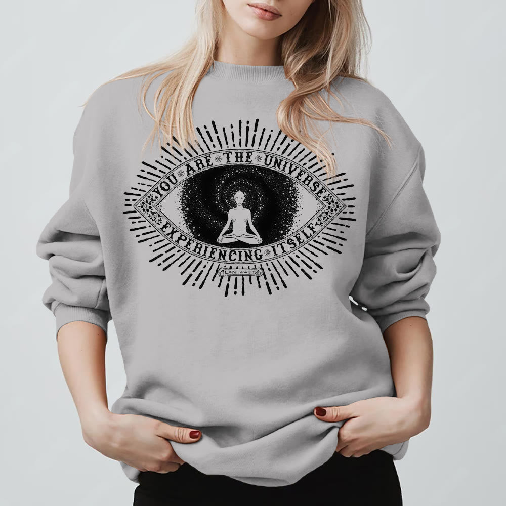 Olivenorma DU BIST DAS UNIVERSUM... Motto Inspiritual Fleece Sweatshirt - Grau - 2XL - image 7