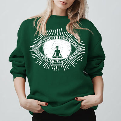 Olivenorma DU BIST DAS UNIVERSUM... Motto Inspiritual Fleece Sweatshirt - Grün - 2XL - image 13