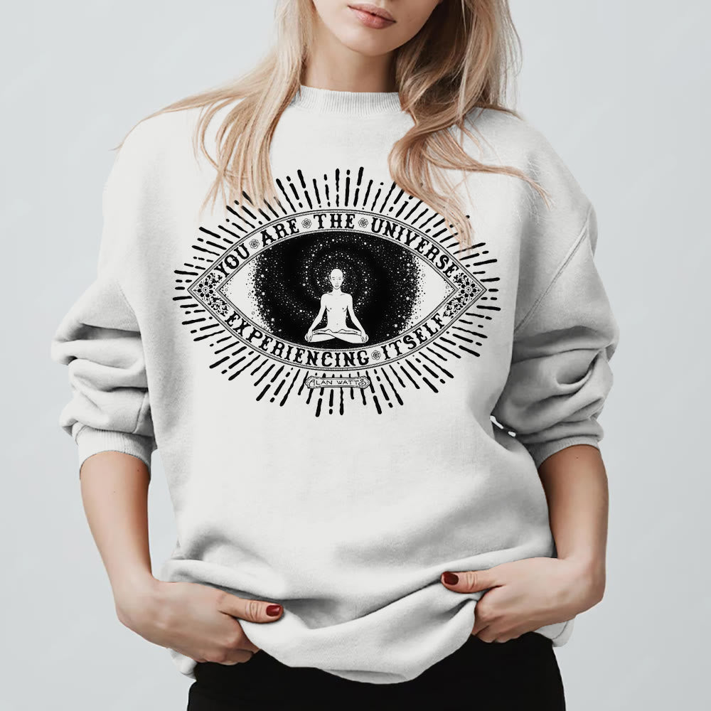 Olivenorma DU BIST DAS UNIVERSUM... Motto Inspiritual Fleece Sweatshirt - Weiß - 2XL - image 3