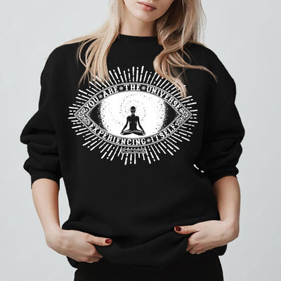 Olivenorma DU BIST DAS UNIVERSUM... Motto Inspiritual Fleece Sweatshirt - Schwarz - 2XL - image 5