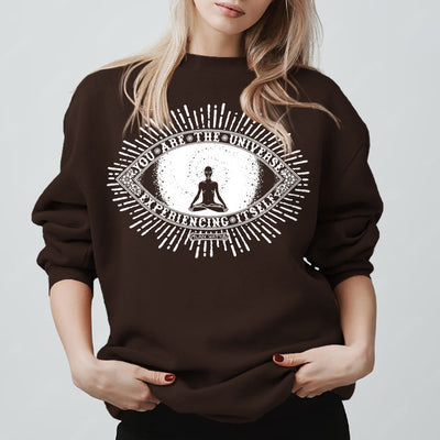 Olivenorma DU BIST DAS UNIVERSUM... Motto Inspiritual Fleece Sweatshirt - Braun - 2XL - image 9