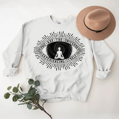 Olivenorma DU BIST DAS UNIVERSUM... Motto Inspiritual Fleece Sweatshirt - image 4