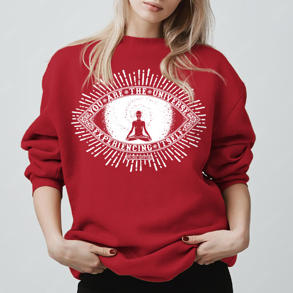 Olivenorma DU BIST DAS UNIVERSUM... Motto Inspiritual Fleece Sweatshirt - Rot - 2XL - image 11