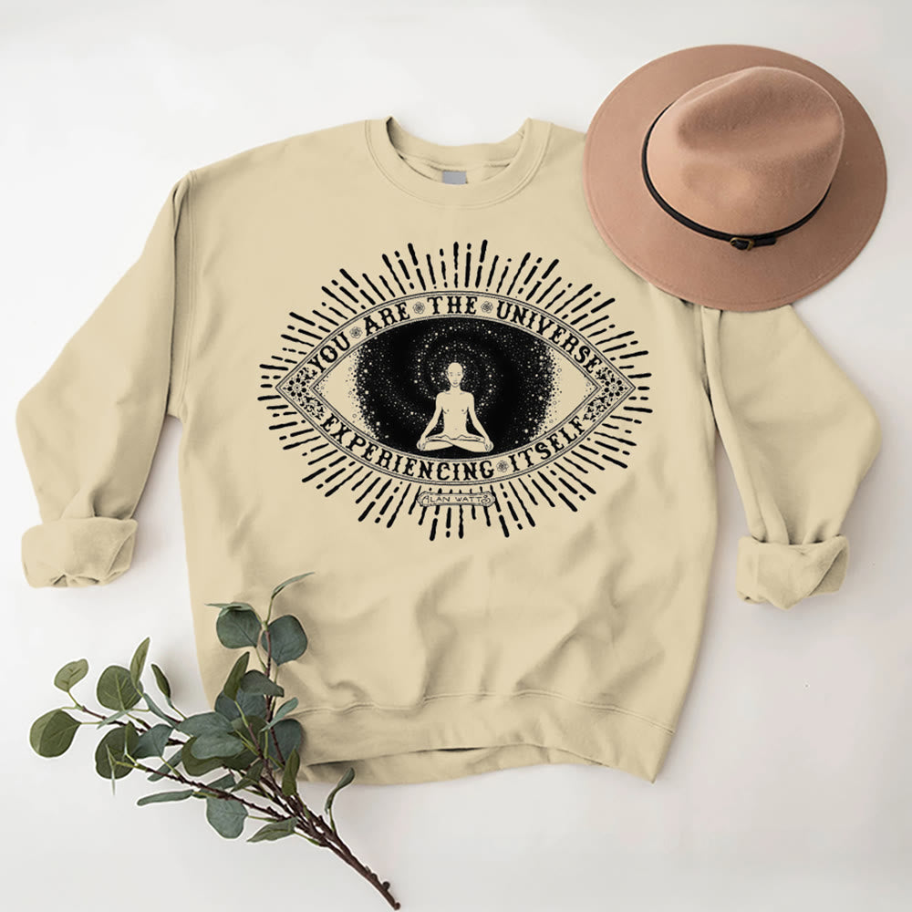 Olivenorma DU BIST DAS UNIVERSUM... Motto Inspiritual Fleece Sweatshirt - image 1