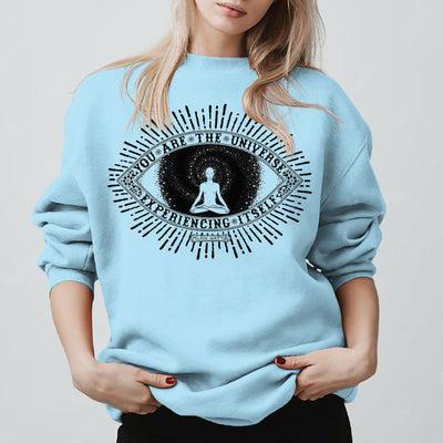 Olivenorma DU BIST DAS UNIVERSUM... Motto Inspiritual Fleece Sweatshirt - Blau - 2XL - image 15