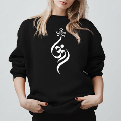 Olivenorma Leichtes Fleece-Sweatshirt mit OM-Symbol, Lotus-Meditation, spiritueller Inspiration - Schwarz - 2XL - image 6