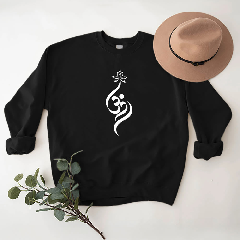 Olivenorma Leichtes Fleece-Sweatshirt mit OM-Symbol, Lotus-Meditation, spiritueller Inspiration - image 7