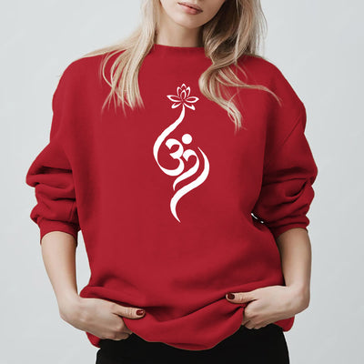 Olivenorma Leichtes Fleece-Sweatshirt mit OM-Symbol, Lotus-Meditation, spiritueller Inspiration - Rot - 2XL - image 14