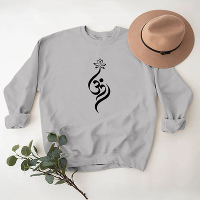 Olivenorma Leichtes Fleece-Sweatshirt mit OM-Symbol, Lotus-Meditation, spiritueller Inspiration - image 9