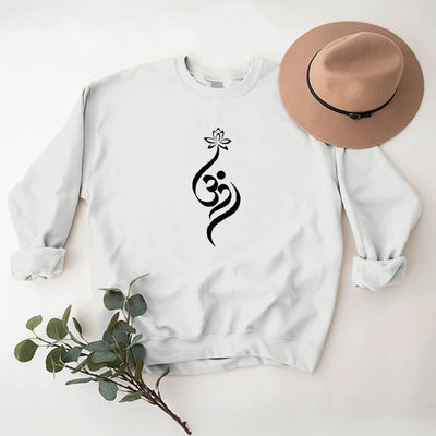Olivenorma Leichtes Fleece-Sweatshirt mit OM-Symbol, Lotus-Meditation, spiritueller Inspiration - image 5
