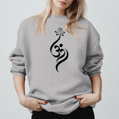 Olivenorma Leichtes Fleece-Sweatshirt mit OM-Symbol, Lotus-Meditation, spiritueller Inspiration - Grau - 2XL - image 8