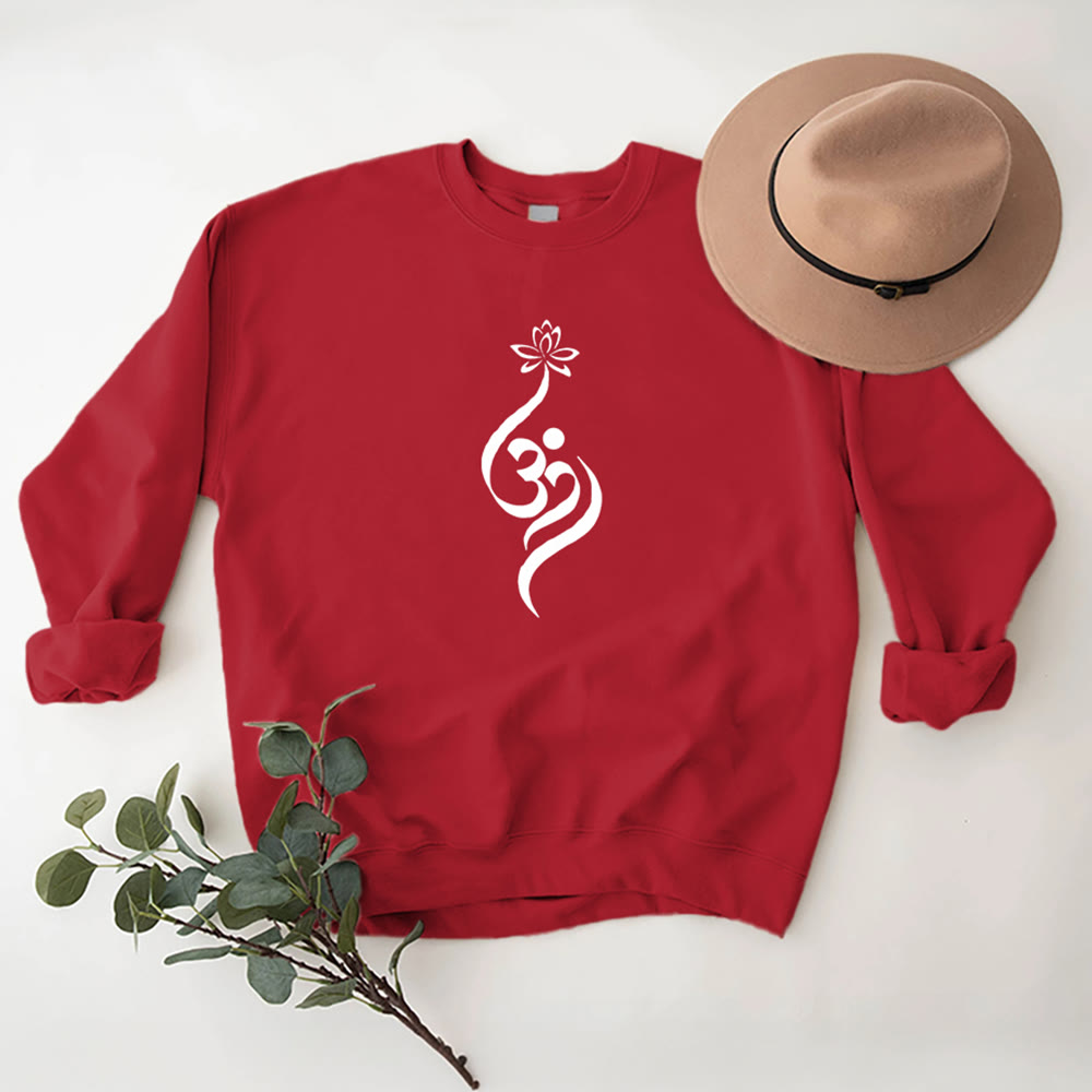 Olivenorma Leichtes Fleece-Sweatshirt mit OM-Symbol, Lotus-Meditation, spiritueller Inspiration - image 15