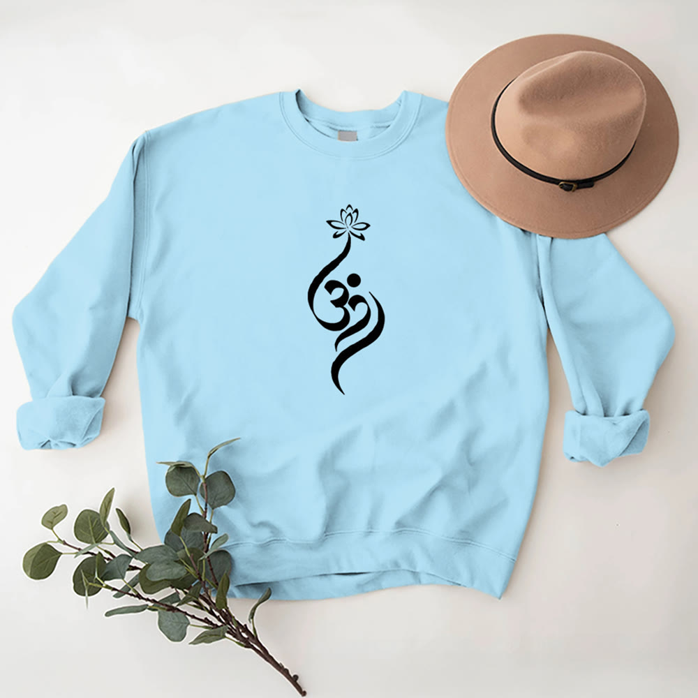 Olivenorma Leichtes Fleece-Sweatshirt mit OM-Symbol, Lotus-Meditation, spiritueller Inspiration - image 17
