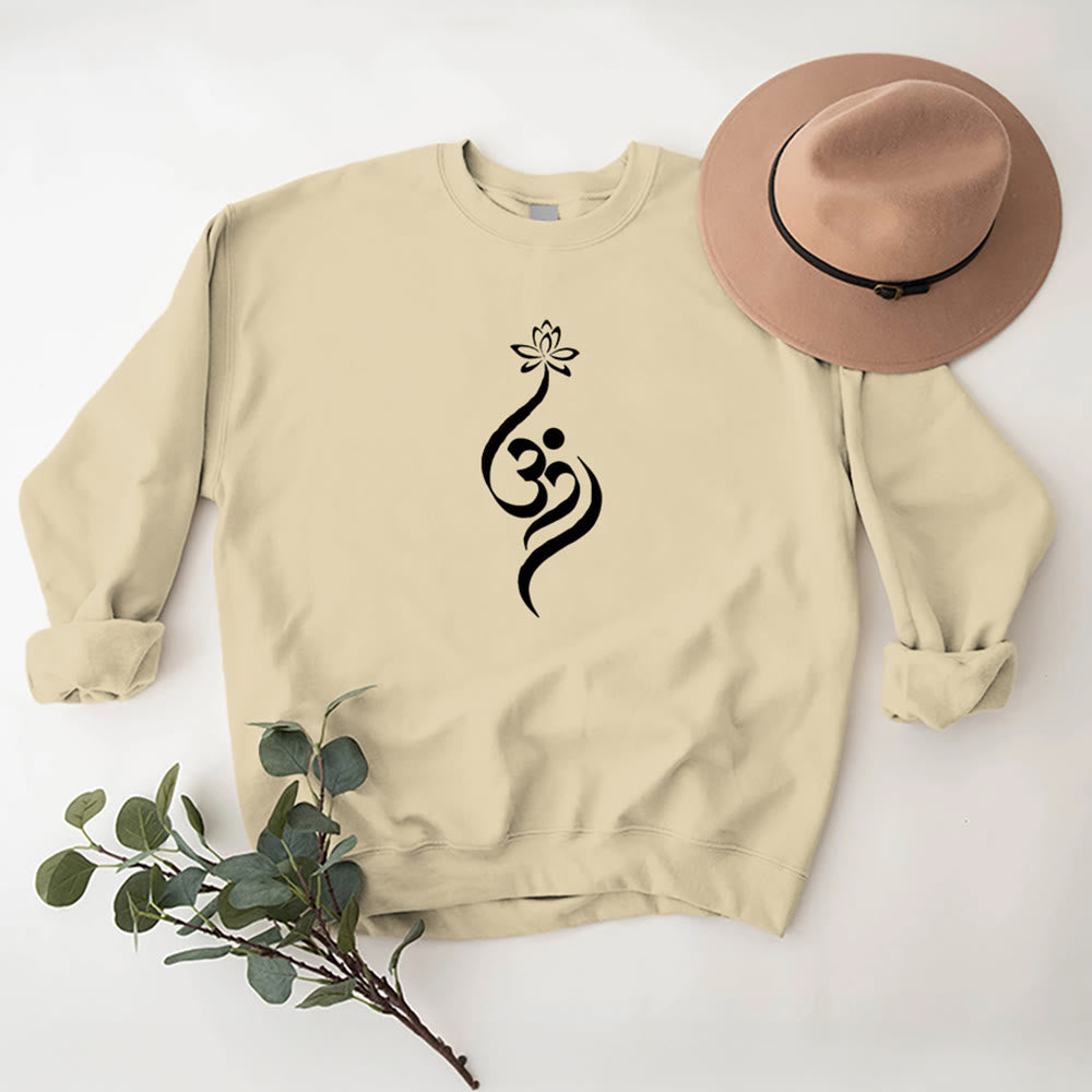 Olivenorma Leichtes Fleece-Sweatshirt mit OM-Symbol, Lotus-Meditation, spiritueller Inspiration - image 13