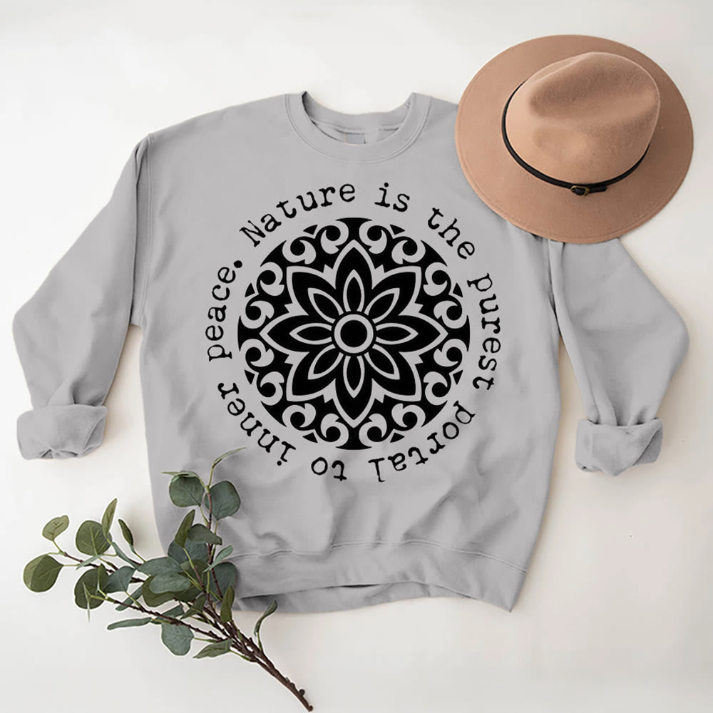Olivenorma – Die Natur ist das reinste Portal zum inneren Frieden – Fleece-Sweatshirt mit spirituellem Motiv - image 1