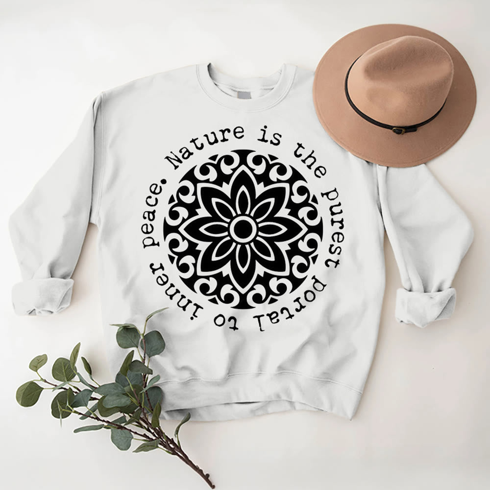 Olivenorma – Die Natur ist das reinste Portal zum inneren Frieden – Fleece-Sweatshirt mit spirituellem Motiv - image 4