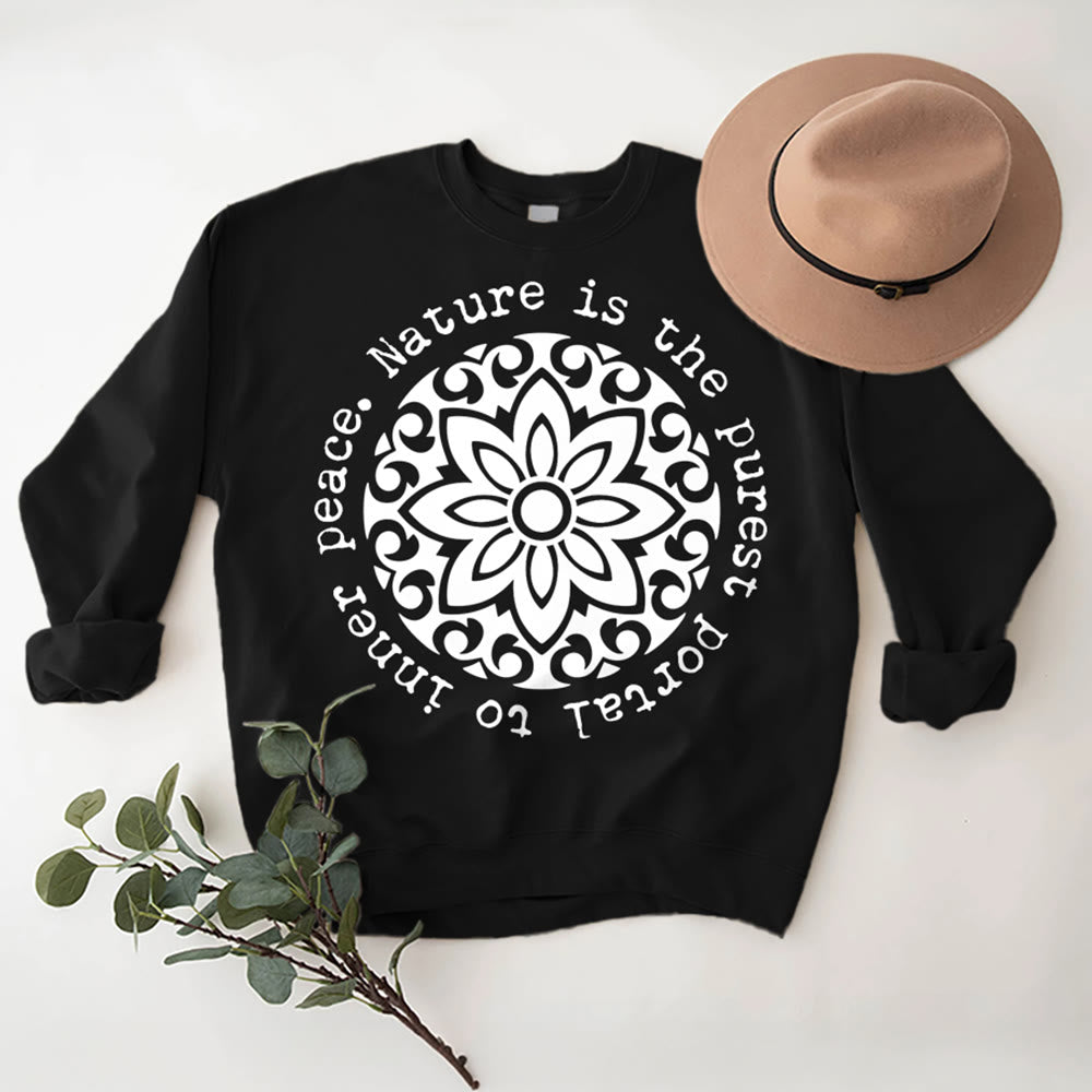 Olivenorma – Die Natur ist das reinste Portal zum inneren Frieden – Fleece-Sweatshirt mit spirituellem Motiv - image 6