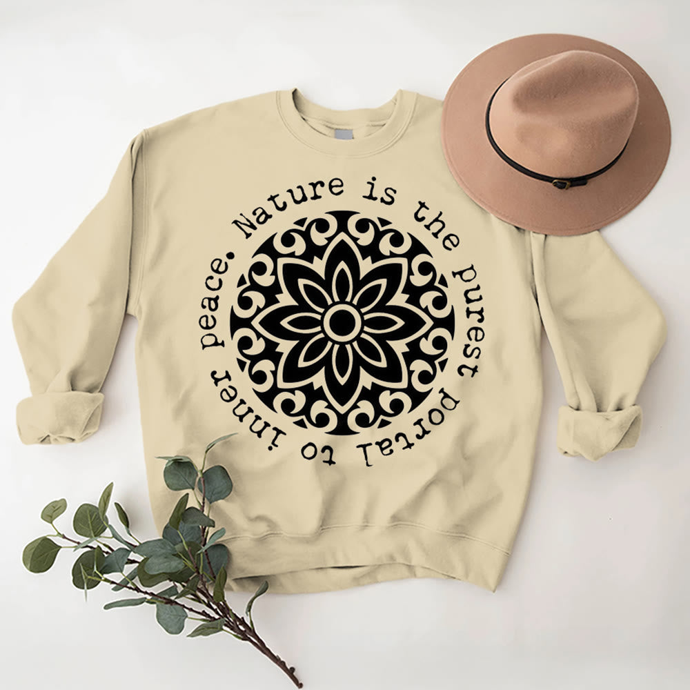 Olivenorma – Die Natur ist das reinste Portal zum inneren Frieden – Fleece-Sweatshirt mit spirituellem Motiv - image 10