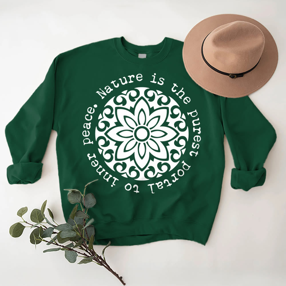 Olivenorma – Die Natur ist das reinste Portal zum inneren Frieden – Fleece-Sweatshirt mit spirituellem Motiv - image 14