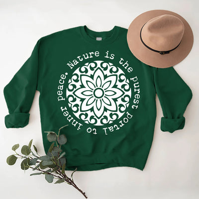 Olivenorma – Die Natur ist das reinste Portal zum inneren Frieden – Fleece-Sweatshirt mit spirituellem Motiv - image 14