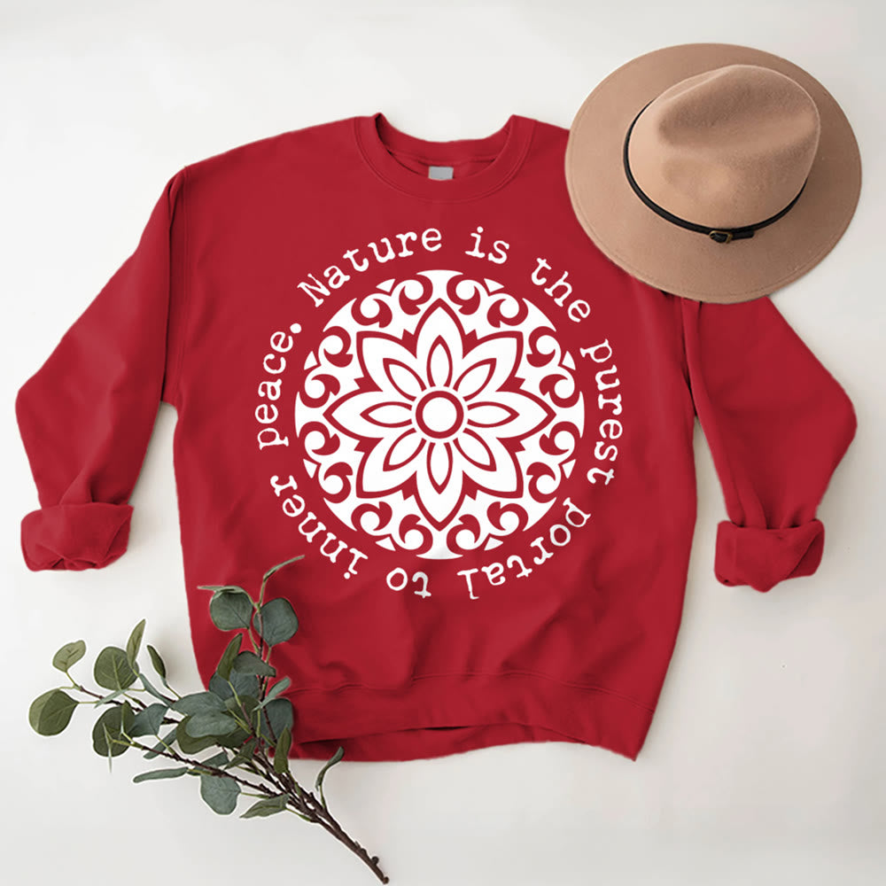 Olivenorma – Die Natur ist das reinste Portal zum inneren Frieden – Fleece-Sweatshirt mit spirituellem Motiv - image 12