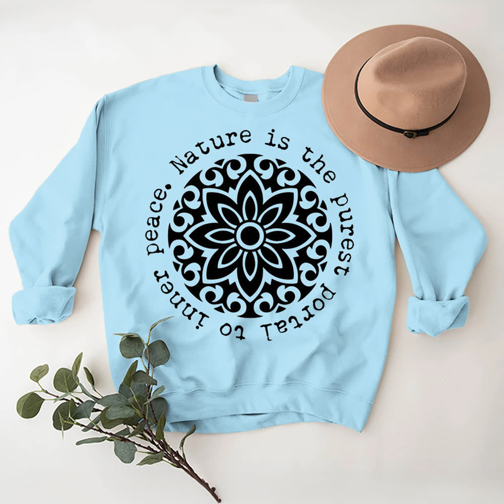 Olivenorma – Die Natur ist das reinste Portal zum inneren Frieden – Fleece-Sweatshirt mit spirituellem Motiv - image 16