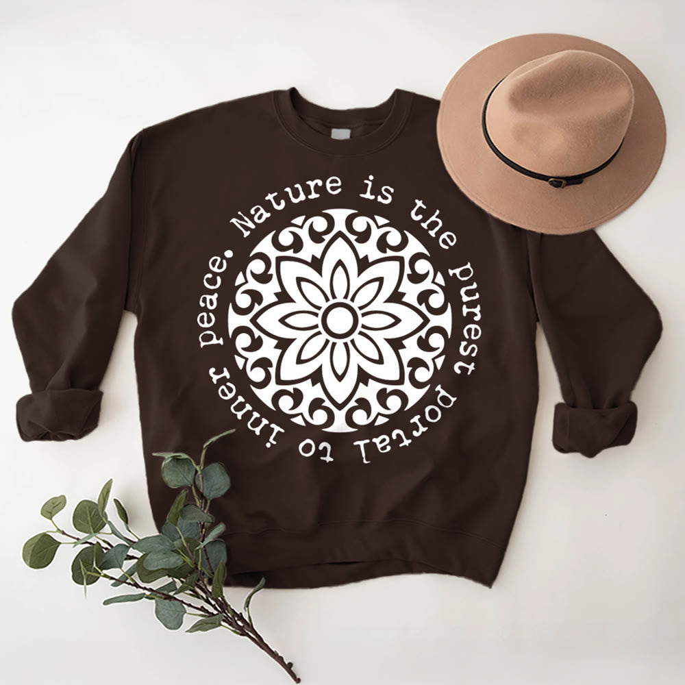 Olivenorma – Die Natur ist das reinste Portal zum inneren Frieden – Fleece-Sweatshirt mit spirituellem Motiv - image 8