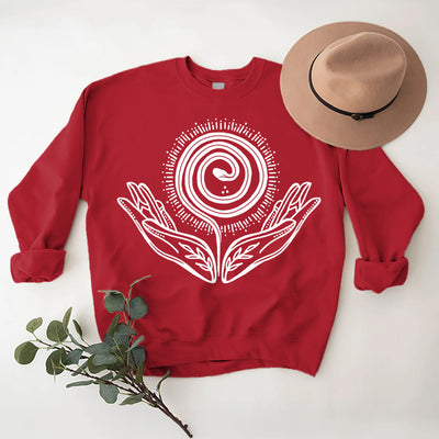 Olivenorma Spiritual Growth Spiral Tee Rundhalsausschnitt Langarm Loses Sweatshirt - image 12