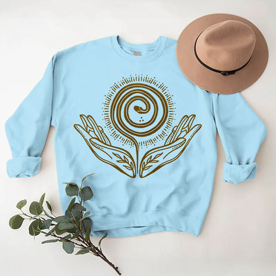 Olivenorma Spiritual Growth Spiral Tee Rundhalsausschnitt Langarm Loses Sweatshirt - image 16