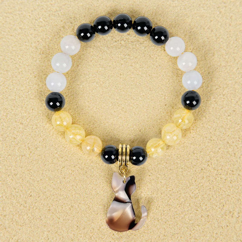 Olivenorma Glück & Glück Dreifarbiges Kalikokatzen-Edelsteinarmband - image 3